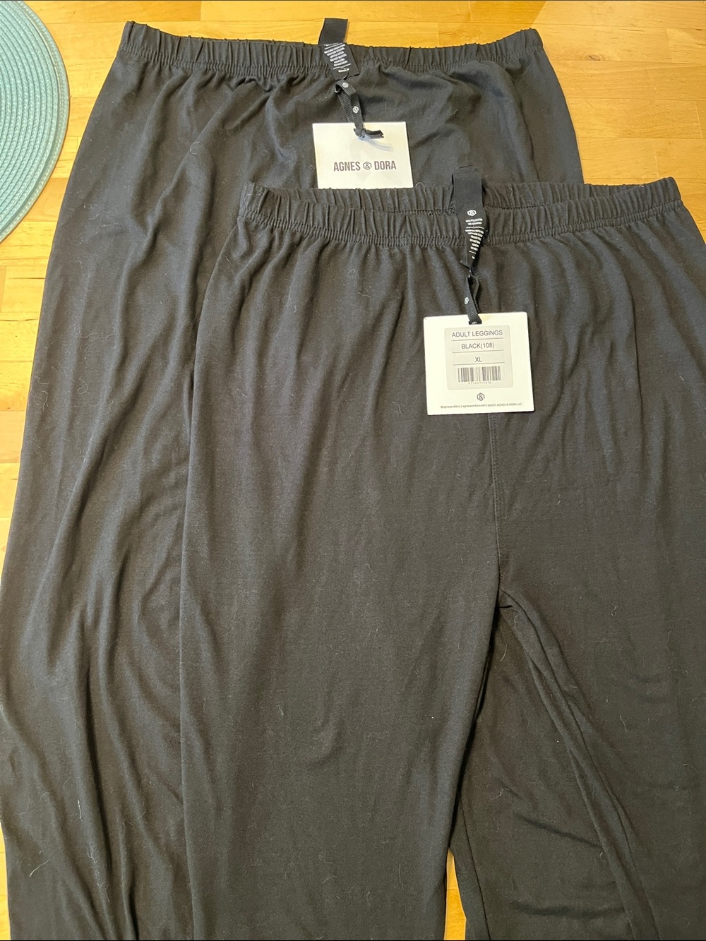 2 Pair Agnes & Dora Men’s Black Jogger Pants with Elastic Waist- XL